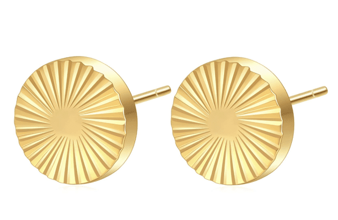 Gold waterproof stud earrings.